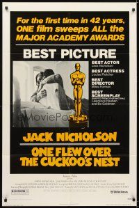 5c555 ONE FLEW OVER THE CUCKOO'S NEST 1sh '75 Jack Nicholson & Sampson, Milos Forman classic!