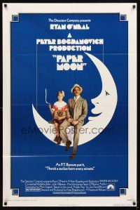 5c565 PAPER MOON 1sh '73 great image of smoking Tatum O'Neal with dad Ryan O'Neal!