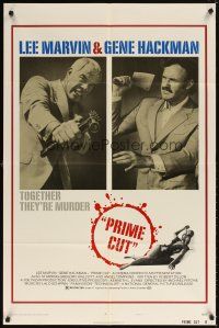 5c598 PRIME CUT style B 1sh '72 Lee Marvin w/machine gun, Gene Hackman w/cleaver!
