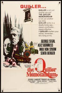 5c616 QUILLER MEMORANDUM style A 1sh '67 George Segal, Alec Guinness, Max Von Sydow, Senta Berger