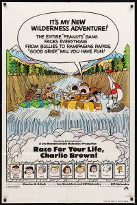 5c618 RACE FOR YOUR LIFE CHARLIE BROWN 1sh '77 Charles M. Schulz, art of Snoopy & Peanuts gang!