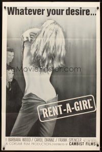 5c629 RENT-A-GIRL 1sh '65 Barbara Wood, Carol Nadine, whatever your desire!
