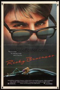 5c642 RISKY BUSINESS 1sh '83 classic close up image of Tom Cruise in cool shades!