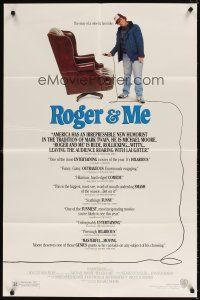 5c649 ROGER & ME 1sh '89 1st Michael Moore documentary, about General Motors CEO Roger Smith!