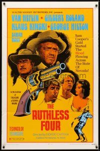 5c668 RUTHLESS FOUR 1sh '69 Van Heflin, Gilbert Roland, Klaus Kinski, spaghetti western!