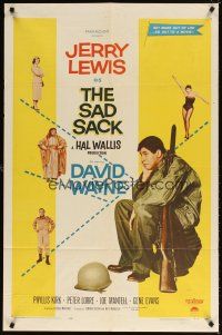 5c671 SAD SACK 1sh '58 wacky cross-eyed Jerry Lewis in the Foreign Legion!