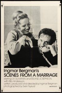 5c689 SCENES FROM A MARRIAGE 1sh '74 Ingmar Bergman, Liv Ullmann, Erland Josephson