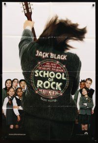 5c691 SCHOOL OF ROCK teaser 1sh '03 Jack Black teaches 5th grade school kids how to play music!