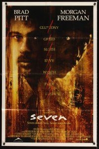 5c705 SEVEN 1sh '95 David Fincher, Morgan Freeman, Brad Pitt, deadly sins!