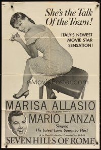 5c706 SEVEN HILLS OF ROME 1sh '58 Arrivederci Roma, Mario Lanza, gorgeous Marisa Allasio!