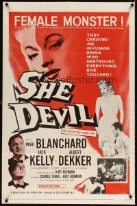 5c713 SHE DEVIL 1sh '57 sexy inhuman female monster who destroyed everything she touched!