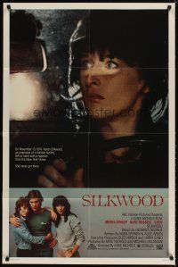 5c721 SILKWOOD 1sh '83 Meryl Streep, Cher, Kurt Russell, directed by Mike Nichols!