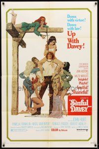 5c722 SINFUL DAVEY 1sh '69 John Huston, Scottish sex that is playful, lusty & shameful!