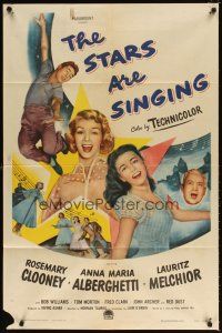 5c784 STARS ARE SINGING 1sh '53 Rosemary Clooney & illegal Polish alien Anna Maria Alberghetti!