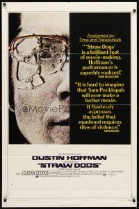 5c793 STRAW DOGS style C 1sh '72 Sam Peckinpah, c/u of Dustin Hoffman with broken glasses!