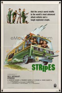 5c799 STRIPES int'l 1sh '81 Ivan Reitman classic military comedy, wacky battle RV!
