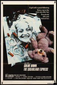 5c804 SUGARLAND EXPRESS 1sh '74 Steven Spielberg, every cop in the state is after Goldie Hawn!