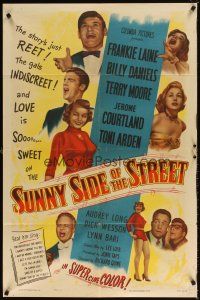 5c807 SUNNY SIDE OF THE STREET 1sh '51 Frankie Laine, Billy Daniels & Terry Moore!