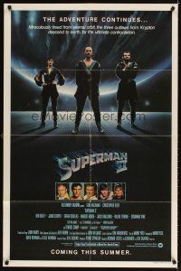 5c812 SUPERMAN II teaser 1sh '81 Christopher Reeve, cool image of villain Terence Stamp!