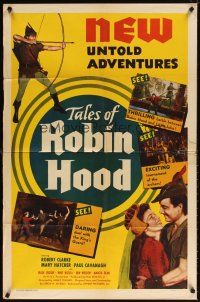 5c824 TALES OF ROBIN HOOD revised 1sh '51 Robert Clarke in the title role, Mary Hatcher!