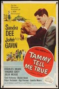 5c827 TAMMY TELL ME TRUE 1sh '61 great full-length image of Sandra Dee about to kiss John Gavin!