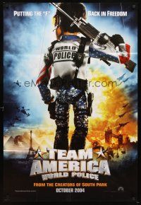 5c836 TEAM AMERICA: WORLD POLICE teaser 1sh '04 Parker & Stone, Putting the 'F' back in freedom!