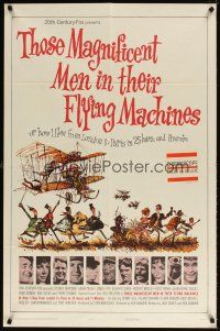 5c861 THOSE MAGNIFICENT MEN IN THEIR FLYING MACHINES 1sh '65 great wacky art of early airplane!
