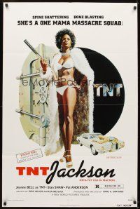 5c870 TNT JACKSON 1sh '74 John Solie art of Jeanne Bell, sexy black hit woman!