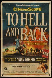 5c872 TO HELL & BACK 1sh '55 Audie Murphy's life story as a kid soldier in World War II!