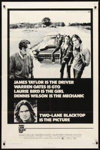 5c910 TWO-LANE BLACKTOP 1sh '71 James Taylor is the driver, Warren Oates is GTO, Laurie Bird