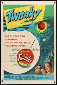 5c911 TWONKY 1sh '53 from Henry Kuttner's prize-winning sci-fi story, wacky possessed TV!