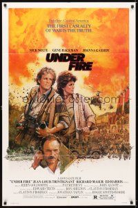 5c913 UNDER FIRE 1sh '83 Nick Nolte, Gene Hackman, Joanna Cassidy, great Struzan art!
