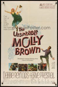 5c919 UNSINKABLE MOLLY BROWN 1sh '64 art of Debbie Reynolds as most famous Titanic survivor!