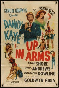 5c921 UP IN ARMS style A 1sh R51 funnyman Danny Kaye & sexy Dinah Shore, Goldwyn Girls!