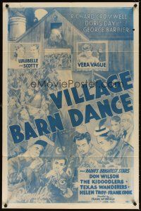 5c936 VILLAGE BARN DANCE 1sh R53 radio's brightest stars, Vera Vague, The Kidoodlers, Don Wilson!