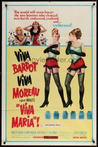 5c939 VIVA MARIA style B 1sh '66 Louis Malle, sexiest French babes Brigitte Bardot & Jeanne Moreau!