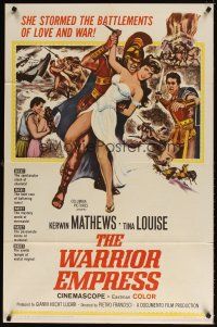 5c955 WARRIOR EMPRESS 1sh '60 Tina Louise stormed the battlements of love & war, Kerwin Mathews!