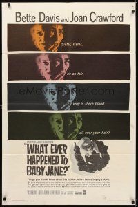 5c963 WHAT EVER HAPPENED TO BABY JANE? 1sh '62 Robert Aldrich, Bette Davis & Joan Crawford!