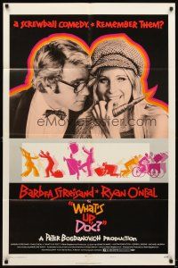 5c965 WHAT'S UP DOC style B 1sh '72 Barbra Streisand, Ryan O'Neal, directed by Peter Bogdanovich!