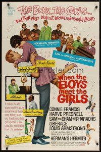 5c966 WHEN THE BOYS MEET THE GIRLS 1sh '65 Connie Francis, Liberace, Herman's Hermits!