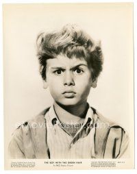 5d209 BOY WITH GREEN HAIR 8x10 still '48 headshot of Dean Stockwell, a kid who wants to end war!