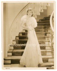 5d230 CHARLIE CHAN'S SECRET 8x10 still '36 full-lengh portrait of pretty Rosina Lawrence by stairs