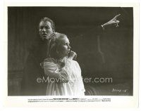 5d337 DRACULA HAS RISEN FROM THE GRAVE 8x10 still '69 vampire Christopher Lee behind Barbara Ewing