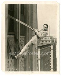 5d366 FEET FIRST 8x10 still '30 classic image of Harold Lloyd hanging on side of skyscraper!