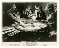 5d368 FEMALE ANIMAL 8x10 still '70 great images of crowd gambling at casino roulette table!