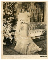 5d382 FRANCES DEE 8x10 still '34 full-length in amazing bridal gown from Coming Out Party!