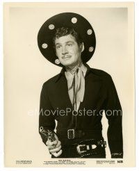 5d398 GENE BARRY 8x10 still '54 great close up in cowboy costume with gun from Red Garters!