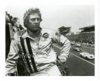 5d577 LE MANS 8x10 still '71 King of Cool race car driver Steve McQueen standing by track!