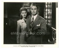 5d610 LUCKY JORDAN 8x10 still '43 close up of Helen Walker behind Alan Ladd with shotgun!