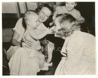 5d614 MADE FOR EACH OTHER candid 7.5x9.5 still '39 pretty Carole Lombard smiling at baby on set!
